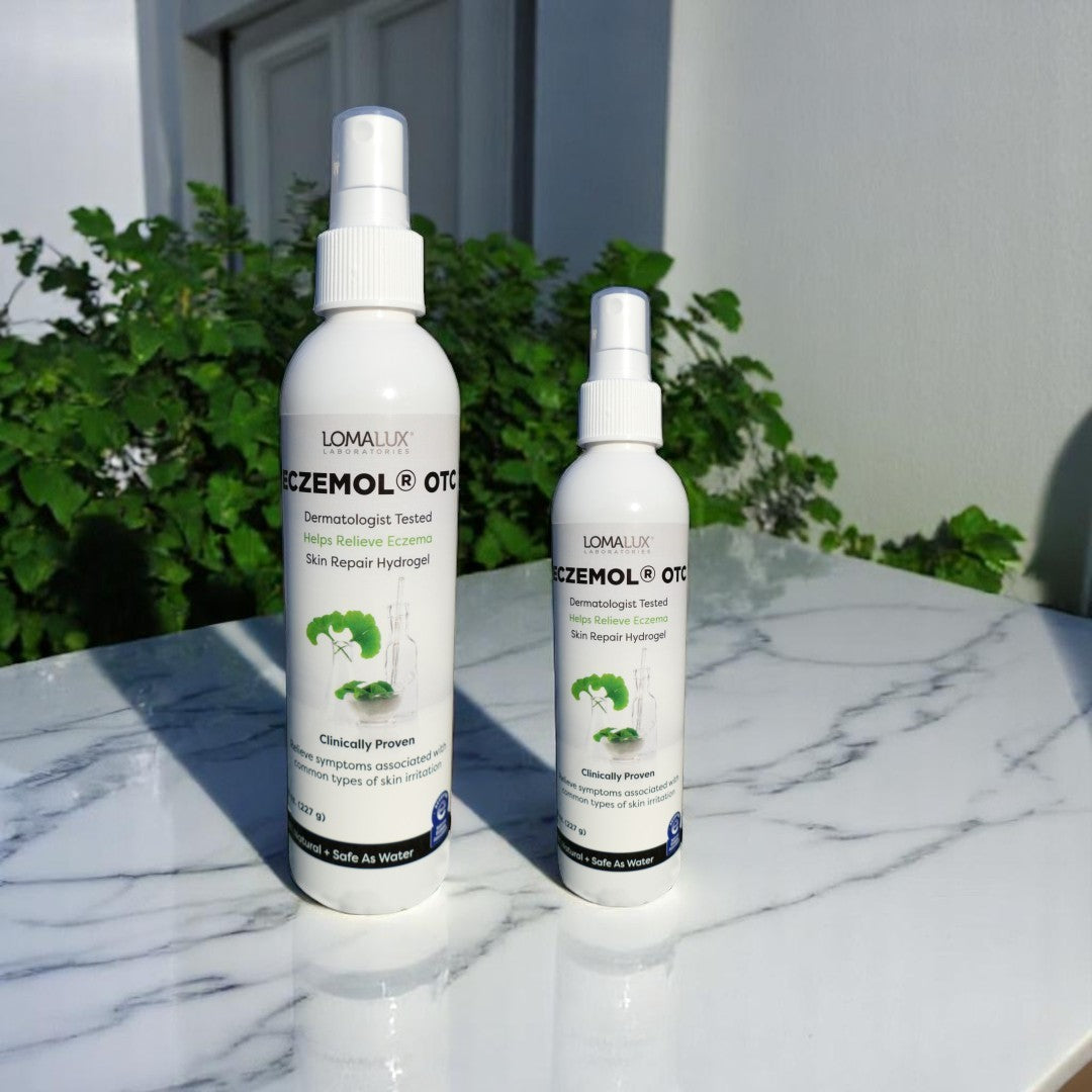 Loma Lux Eczemol OTC Dermatologist Tested Hypochlorous Skin Repair Spray 8 Fl oz. & 3 Fl oz.
