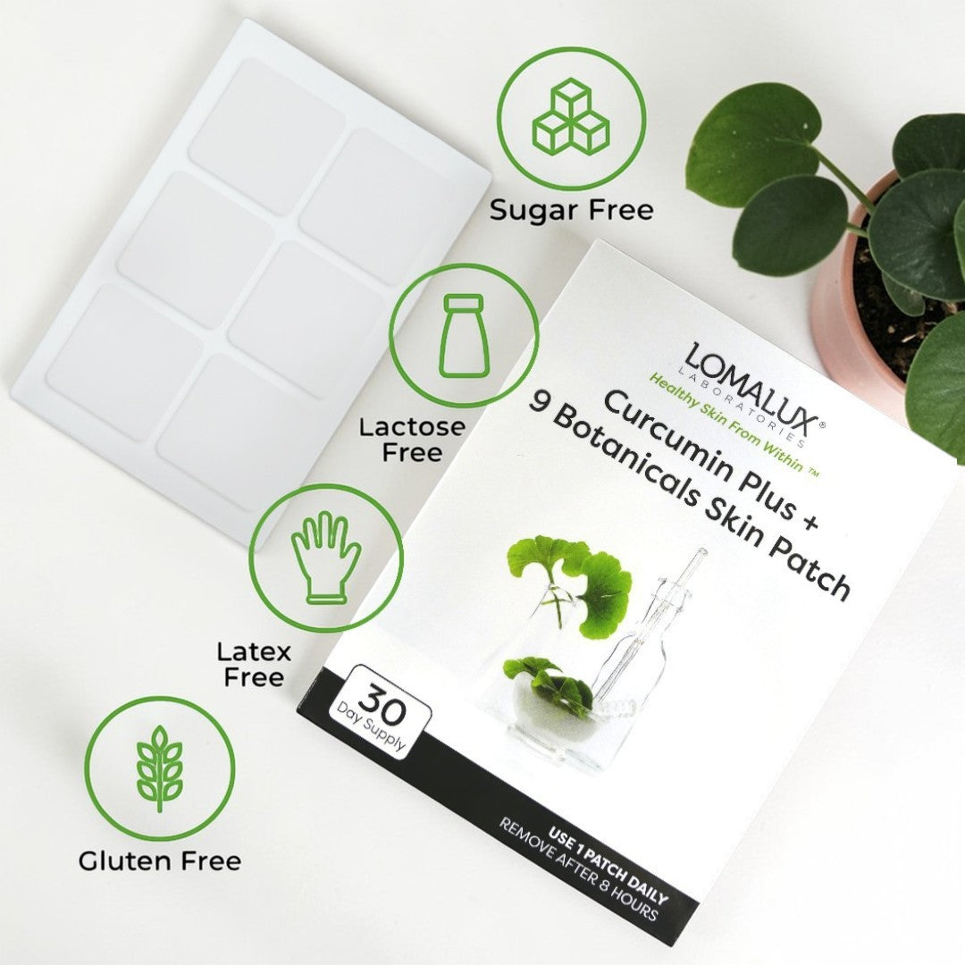 Loma Lux Curcumin Plus + 9 Botanicals Transdermal 30 Skin Patches - Skin Redness Relief