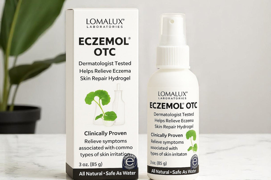 Loma Lux Eczemol OTC Dermatologist Tested Hypochlorous Skin Repair Spray 8 Fl oz. & 3 Fl oz. -